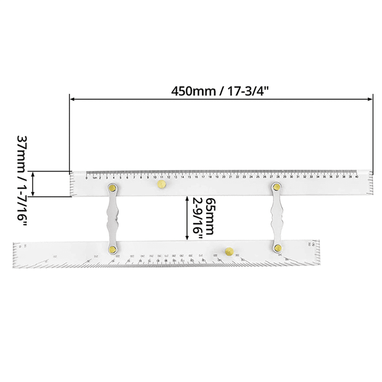 Marine Navigation Parallel Ruler 450mm – High Accuracy Clear Acrylic Ruler For Nautical Chart Plotting