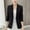 Black, variant on Atogsazn Women's 3/4 Sleeve Blazer Casual Loose Office Work Blazers Business Tunic Top Outfit Fashion Blouses Wine XL