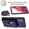 thumbnail image 6 of Wallet Case Compatible for Samsung Galaxy S20 FE with Card Holder, Rotation Finger Ring Kickstand Card Slots Case, Classic PU Leather Shockproof Magnetic Button Cover for Galaxy S20 FE, Blue, 6 of 7