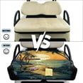 thumbnail image 6 of COEQINE Fold-and-Carry Golf Cart Seat Cover, Bag-Style Handle for Easy Carry, Universal Fit 51.2"x30.3", Quilted Padding, 4 Pockets, Fits for EZGO Yamaha Club Car, Beach Palm Tree Sunset, 6 of 8