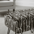 thumbnail image 2 of Home Soft Things Tip Printing Light Faux-fur Ottoman - Meru GEO Light Brown - 19" x 13" x 17", 2 of 8