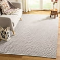 thumbnail image 2 of Safavieh Montauk Collection MTK811A Handmade Trellis Cotton Area Rug, 6' x 6' Square, Grey / Ivory, 2 of 4