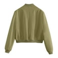 thumbnail image 4 of Womens Jacket Basic Solid Cropped Zip Up Fashion Long Sleeve Slim Trendy Outwear Coast, 4 of 4