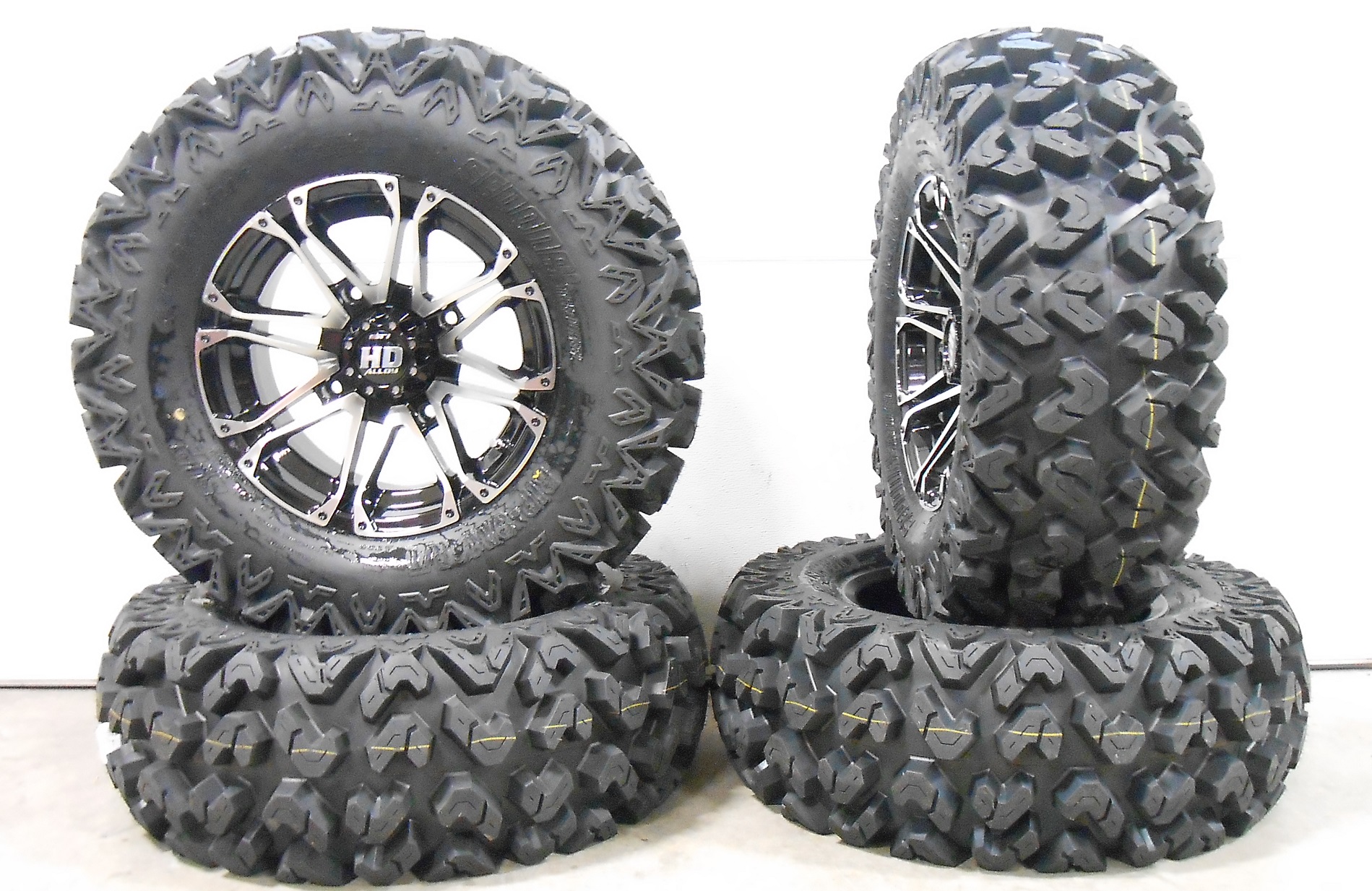 STI HD3 14" Wheels Machined 28" Rip Saw Tires Polaris RZR XP 1000 / PRO