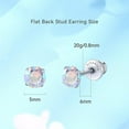 thumbnail image 6 of Limerencia Hypoallergenic G23 Pure Titanium Screw Back Earrings Post for Sensitive Ears Simulated Diamond Cartilage (5mm, Aurora Borealis), 6 of 7