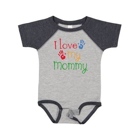 

Inktastic I Love My Mommy Handprints Gift Baby Boy or Baby Girl Bodysuit