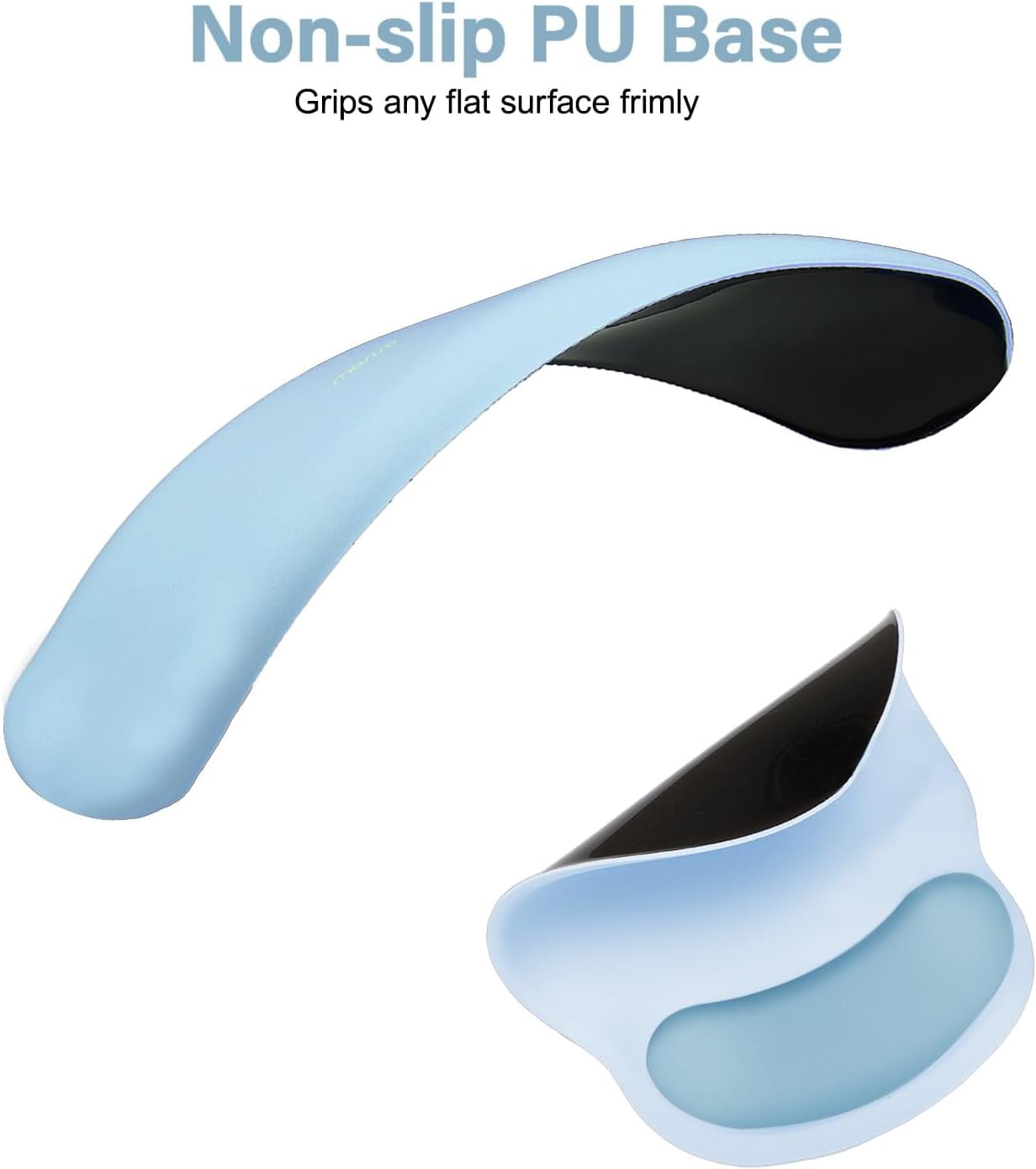 MOSISO Wrist Rest Support for Mouse Pad&Keyboard Set, Circle Curved Ergonomic Mousepad&Coaster Non-Slip Base Home/Office Pain Relief&Easy Typing Pad with Soft Cloth&Silicone Lining