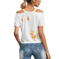 thumbnail image 3 of Womens Tie Dye Shirt Tops Short Sleeve Casual Off Shoulder Summer Tee, 3 of 5