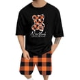 thumbnail image 3 of WILLBEST Conjunto de Camiseta y Pantalones Cortos de Verano para Hombre, Informal, con Estampado de Oso, Diseño A Cuadros, para Gimnasio, Deportes y Vacaciones, 3 of 6