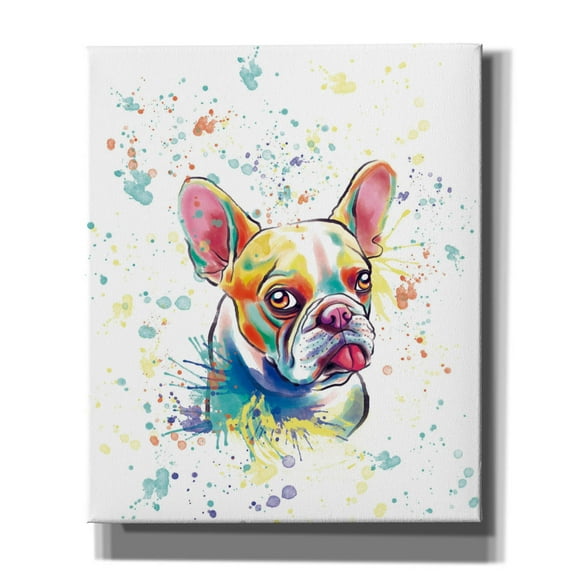 Epic Graffiti 'Colorful Watercolor French Bulldog 2' by Furbaby Affiliates, Canvas Wall Art, 20"x24"