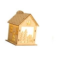 thumbnail image 4 of Casa de pueblo navideña iluminada, luces navideñas, decoración de casa de madera, Árbol de Navidad, 4 of 9