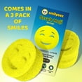 thumbnail image 3 of The Original Scrub Moji Scrubbing Sponge by Smilyeez (Set of 3) - Yellow - Temperature-Responsive Polymer Foam, Stain and Odor Resistant, Ideal for Kitchen and Bathroom Cleaning, 3 of 5
