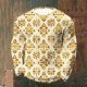 thumbnail image 1 of Ceisia Men's All-Season Casual Regular Fit Crew Neck Sweatshirt Gold Foil Navajo Geometric Totem Print Waffle Knit Stretch Fabric Multicolor XXL Gifts, 1 of 3