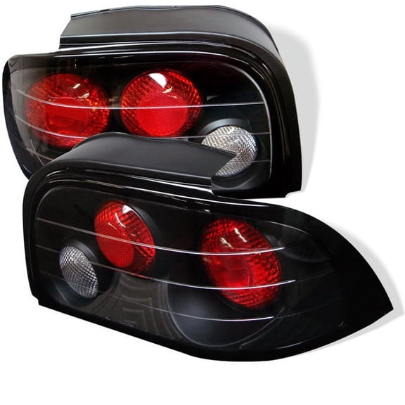 AKKON - For 1994-1995 Ford Mustang [JDM] Black Tail Light Brake Lamp Driver   Passenger Side Pair