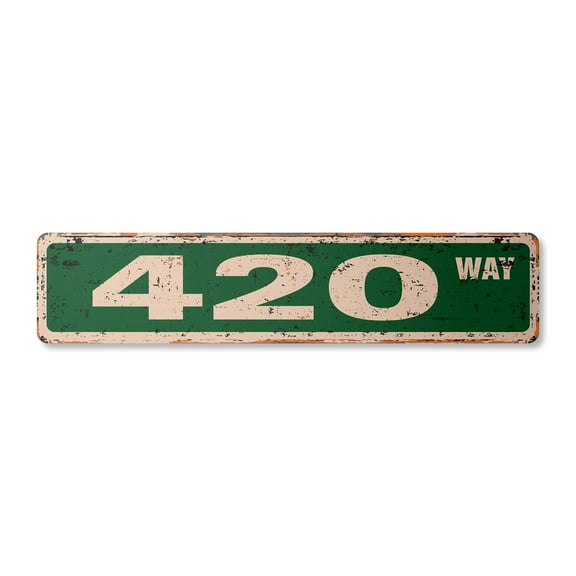 420 Vintage Aluminum Street Sign rustic metal tin | Indoor/Outdoor |  24" Wide