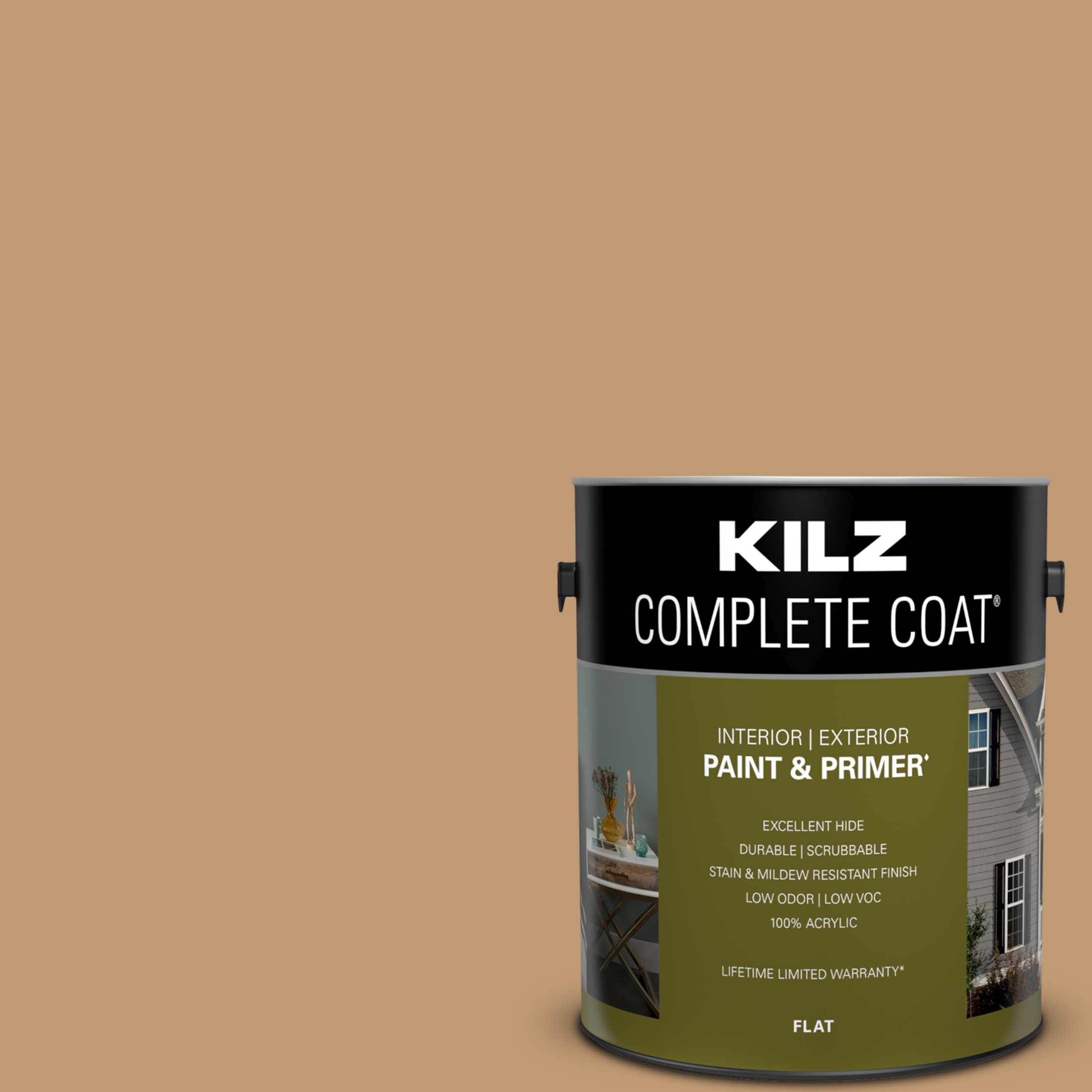 Cardboard Box, KILZ Complete Coat Interior/Exterior Paint & Primer, 1 Gallon #LC240-02