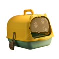 thumbnail image 4 of MERIGLARE Cat Litter Box with Lid Easy Cleaning Removable Portable Enclosed Cat Toilet Blue Yellow, 4 of 9