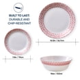 thumbnail image 6 of Corelle Graphic Stitch 12-Piece Dinnerware Set, Service for 4, Red and White Plates and Bowls, 6 of 8