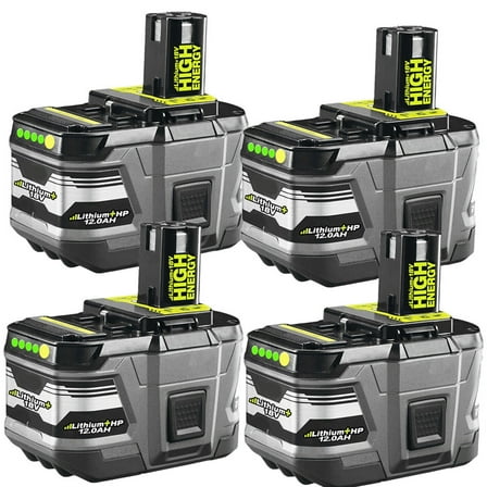 4Pack 12.0Ah For Ryobi P108 18V High Capacity P197 Battery 18 Volt Lithium-Ion One  Plus