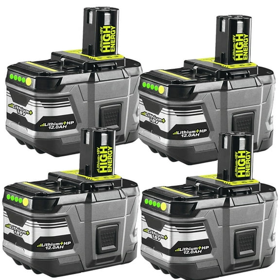4Pack 12.0Ah For Ryobi P108 18V High Capacity P197 Battery 18 Volt Lithium-Ion One  Plus