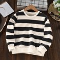 thumbnail image 2 of Gerichy Baby Boys Long Sleeve Sweatshirt Striped Cotton Blend Crewneck Kids Pullover Fall Winter Clothes 1T-11T, 2 of 6