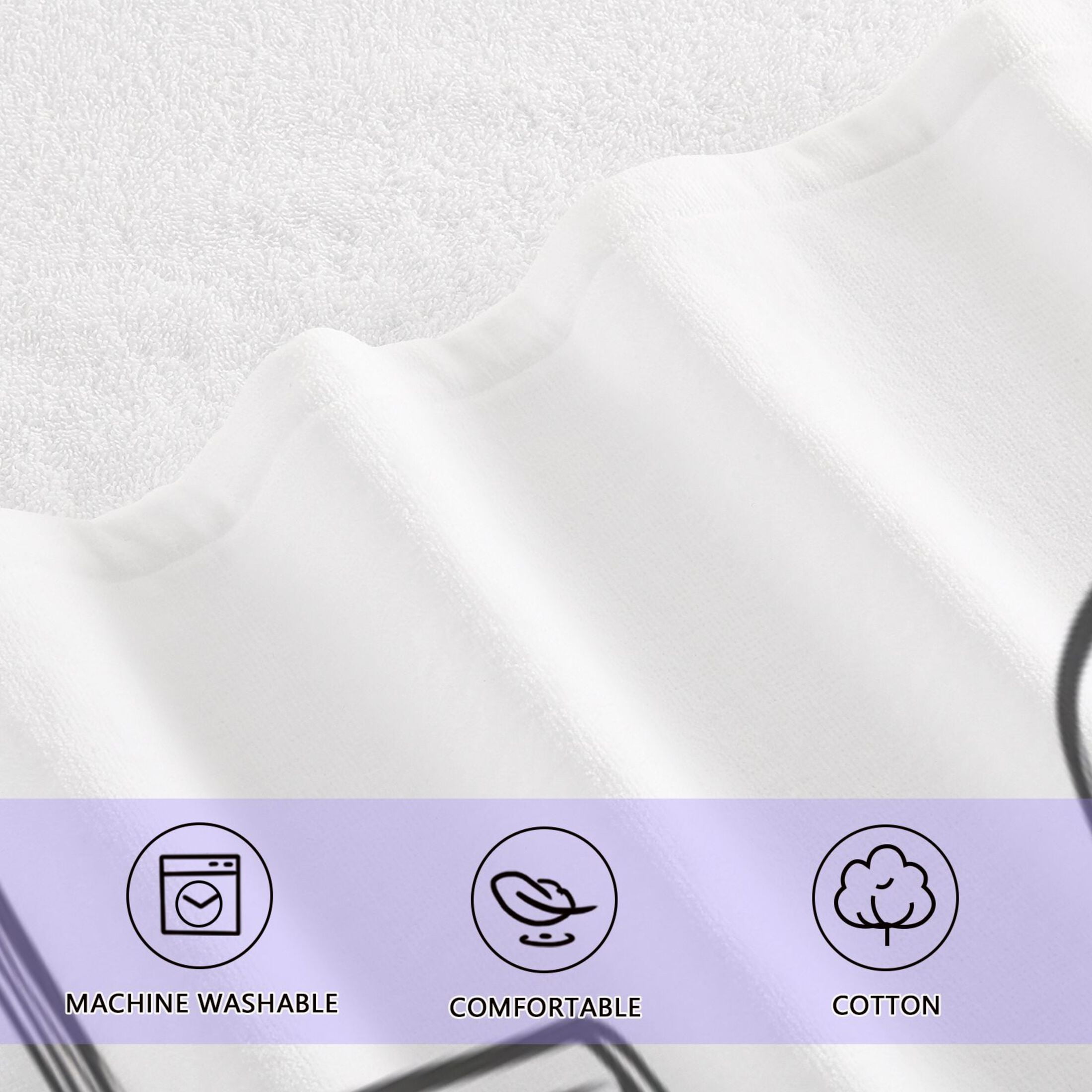 Hand Drawn Bag 2 Piece Cotton Bath and Face Towel Set Soft and Absorbent, for Beach Pool Bathroom
