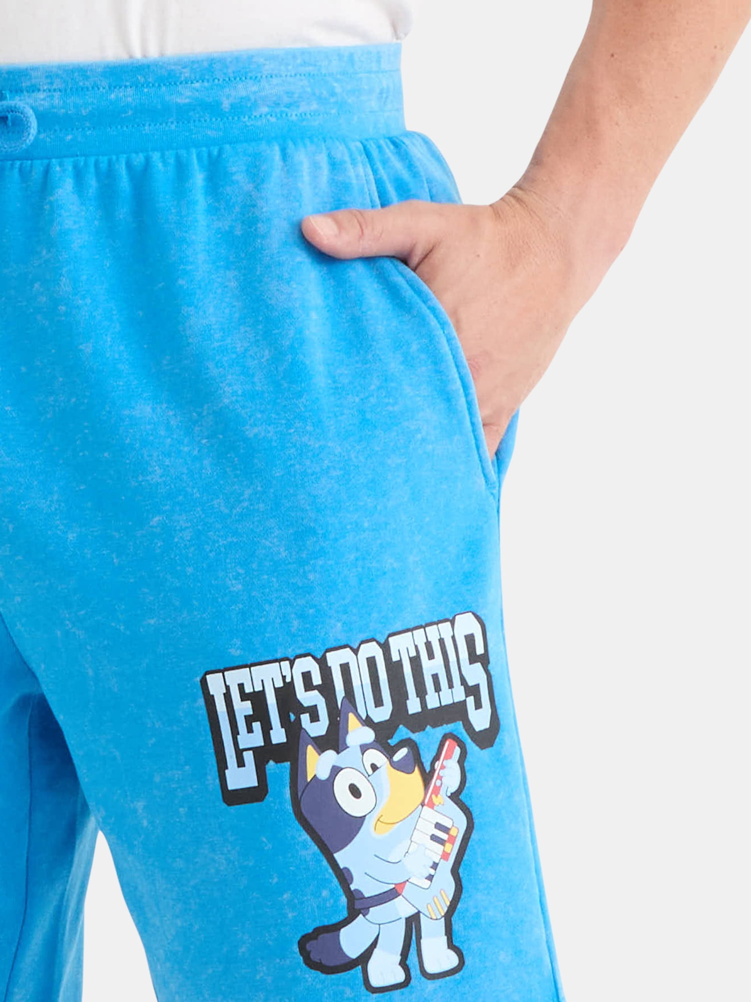 Bluey Men's and Big Men's Graphic Fleece Shorts, 9" Inseam, Sizes XS-3XL