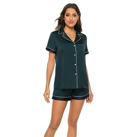 

FEREMO Plus Size Short Sleep Shirt Womens Sleepwear Suit for Women