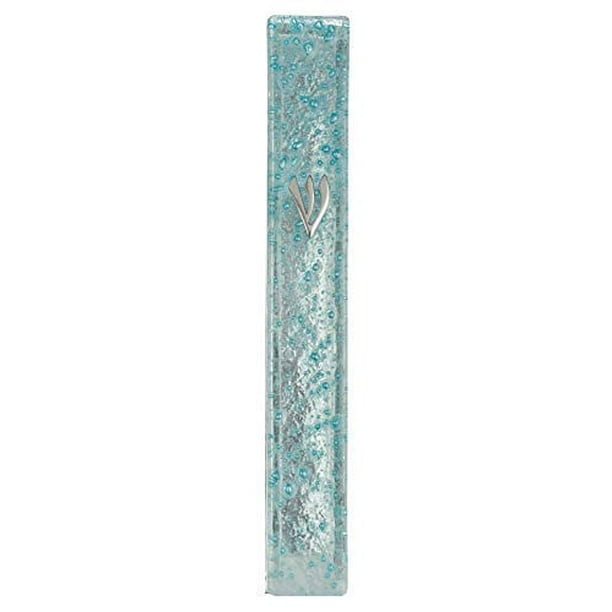 A&S Mezuzot Modern Glass Mezuzah Case in Shatterd Glass Design