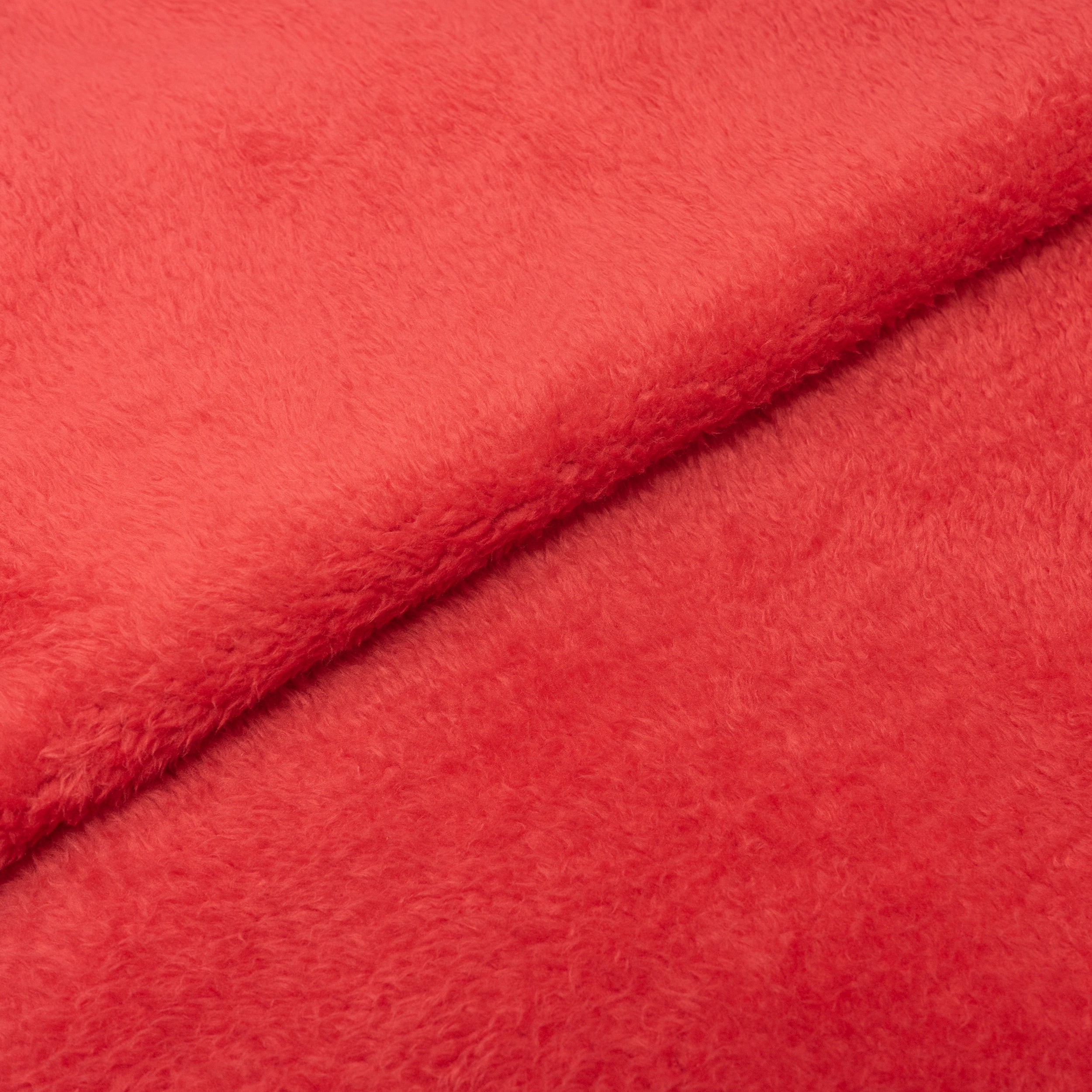 RTC Fabric 100% Polyester Solid Sherpa Fabric Sewing Craft Quilt Red, Cut by Yard