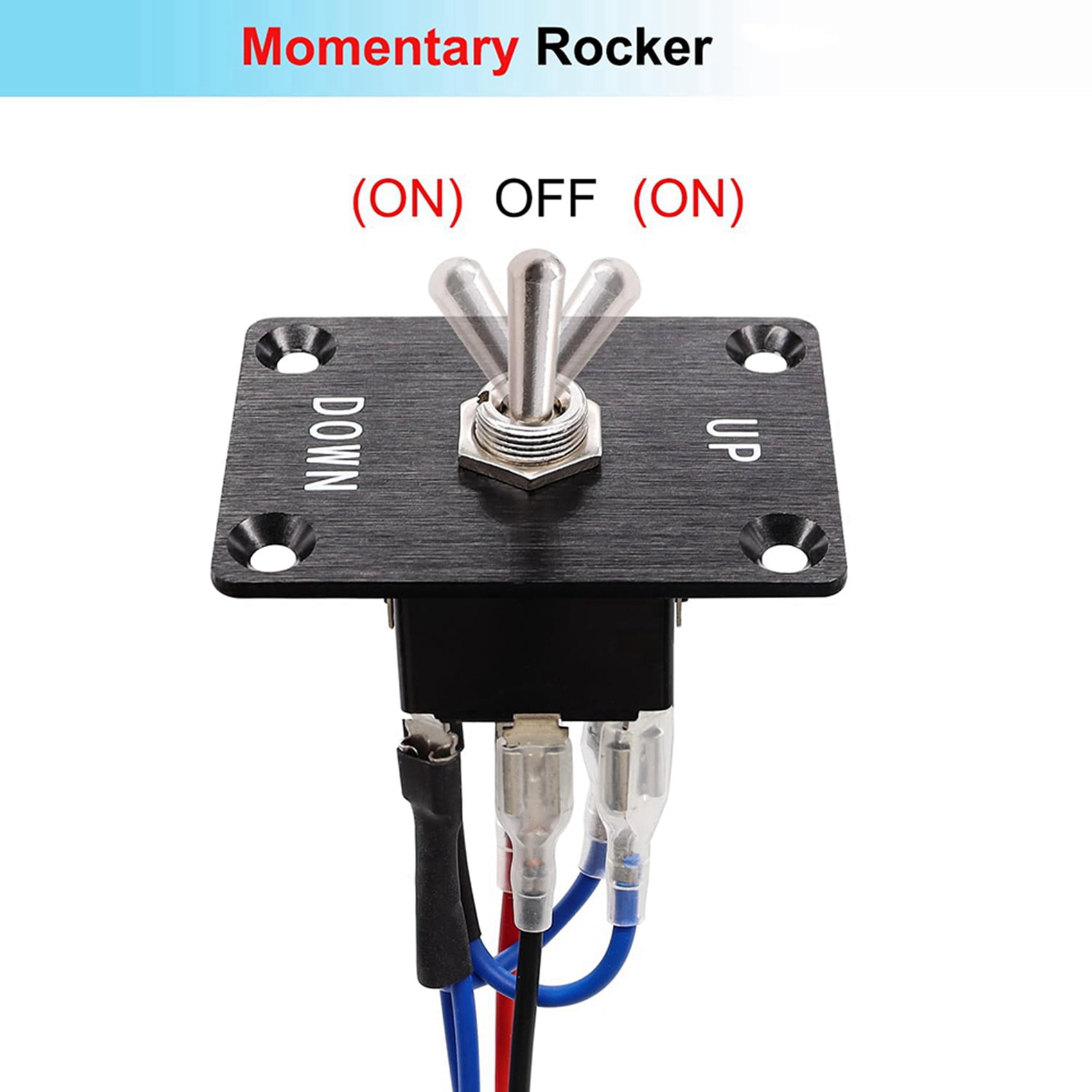 5X Rocker Toggle Switches Momentary 6 Pin 3 Position (on)-Off-(on)UP/Down Polarity Reverse Switch with Panel
