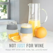 Host Plastic Double Wall Insulated Wine Freeze Cup Set - Wine Glass, 8.5 oz Grey