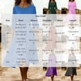 thumbnail image 2 of Ohufall Women's Dresses Long Sleeve Round Neck Flowy Midi Dress Solid Color Vacation Fashion Dress, 2 of 6