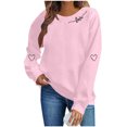thumbnail image 2 of YueHuiYing Women's Valentine's Day Printed Long-Sleeve Crewneck Fashion Casual Hoodless Sweatshirt Top, 2 of 6