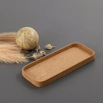 BIDK Home Small Rectangle Cork Decorative Tray - 15.5" - Beige