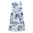 thumbnail image 4 of WTOBBY Women's Casual Fashion Breathable V-Neck Vest with Pockets Floral Holiday Dress, Summer Lightweight Design for Comfort, Perfect for Beach and Outdoor Fun,Light Blue 2XL, 4 of 4