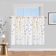 thumbnail image 1 of Cortinas Haperlare contemporáneas con diseño de hojas y flores amarillas para cocina, estilo rústico, media ventana, estilo cafetería, paneles de cocina, decoración del hogar, 66 x 61 cm, color azul,, 1 of 5