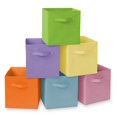 thumbnail image 1 of Juego de 6 cubos de tela Casafield, multicolor - Cestas plegables de tela de 28 cm para estantes y organizadores de cubículos, 1 of 7