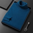 thumbnail image 1 of Suéter de cuello alto con camisa de punto para hombres jóvenes y de mediana edad, suéter cálido de color sólido, suéter multicolor, 1 of 6
