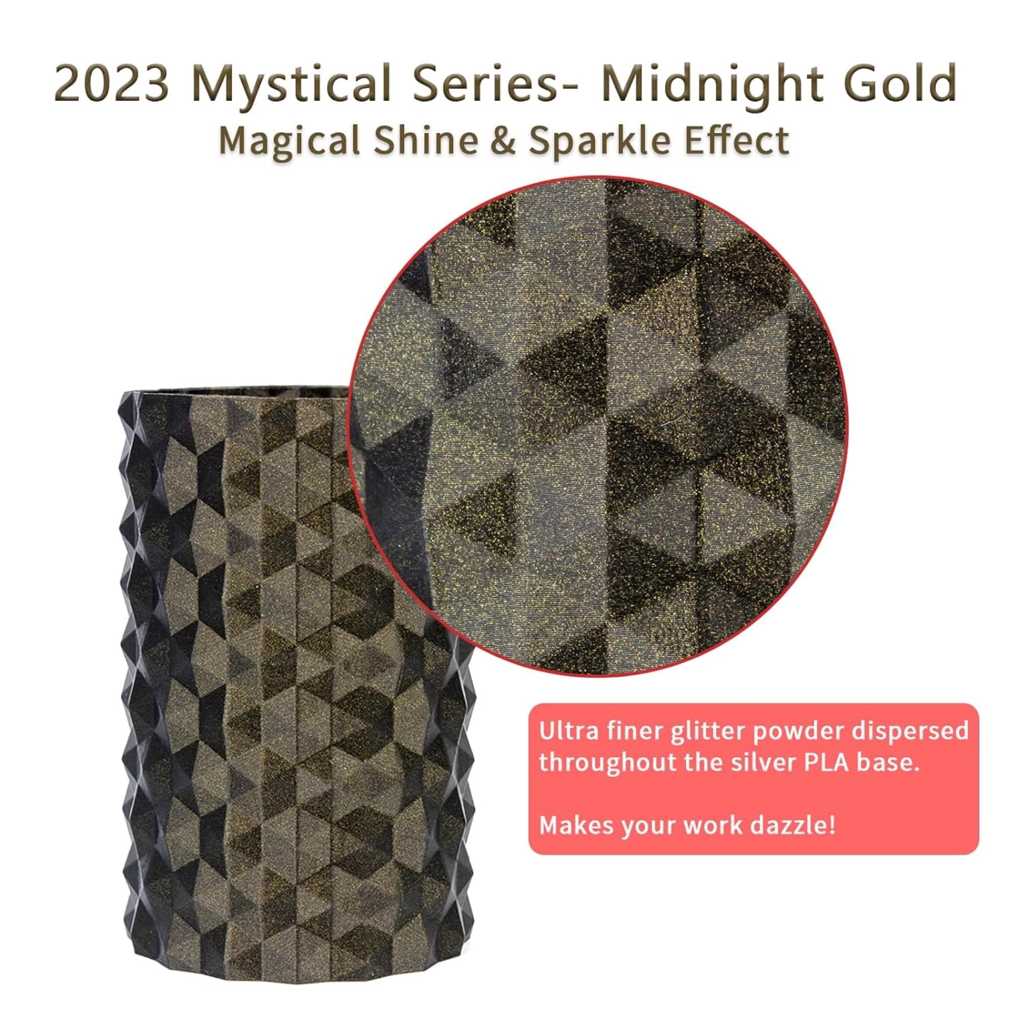 Ziro 3D Mystic PLA Filament 1.75mm 1kg, Midnight Gold