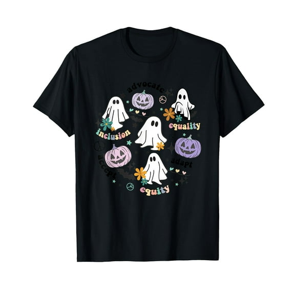 Special Education Teacher Halloween Pumpkin Ghost Inclusion T-Shirt