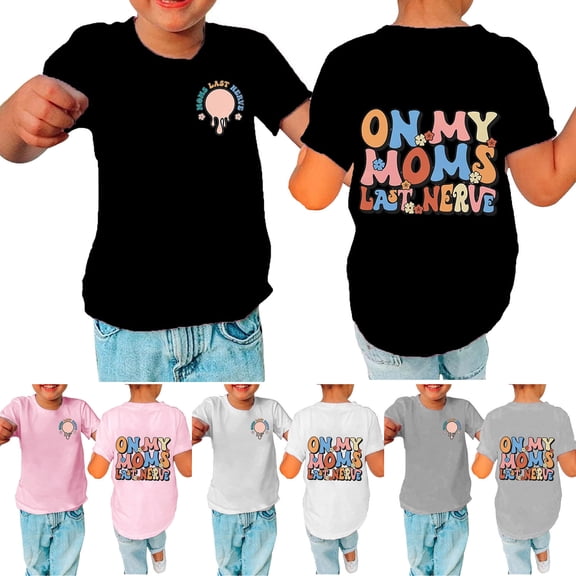 Kayannuo Girls Short Sleeve Clearance Graphic T Shirt for Boys Independence Day Funny Toddler Shirt Moms Day Gift Trendy Kid Shirt Kid T-shirt Funny Youth Shirt 10-11 Years