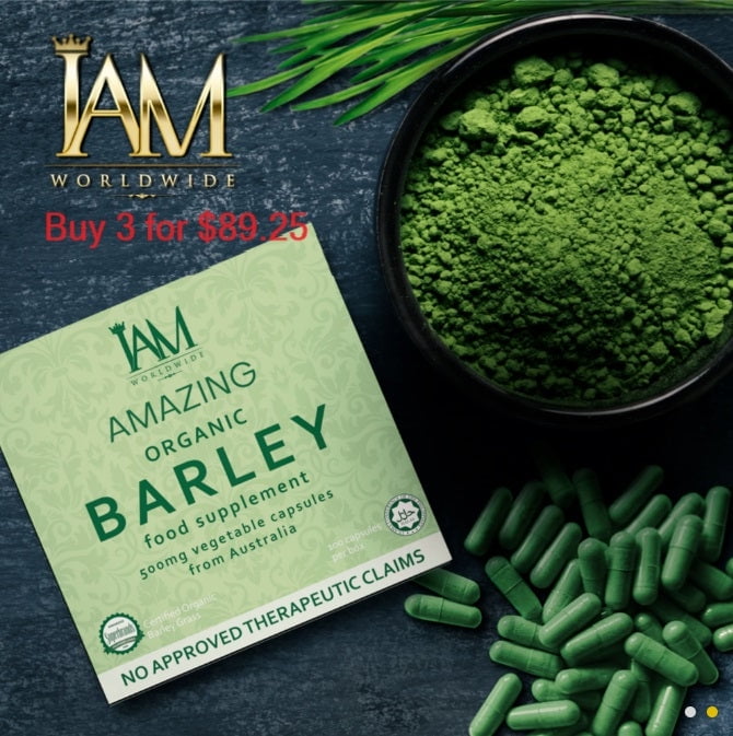 IAM Amazing Pure Organic Barley Powdered Drink Mix from Australia