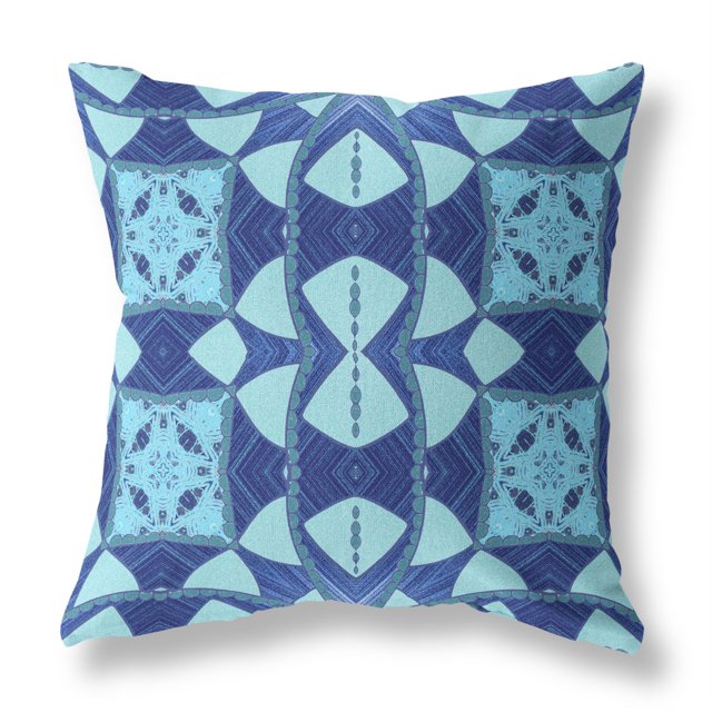 Amrita Sen CAPL490FSDS-ZP-20x20 Coussin en Suède avec Fermeture Éclair et Insert Bleu Ciel