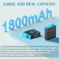 thumbnail image 4 of NATNO 3 Pack Rechargeable Battery 1800mAh Fit for GoPro Hero 11, GoPro Hero 10, GoPro Hero 9 Black Camera AHDBT-11-1 AHDBT-10-1 AHDBT-901 with Battery Charger CHDHX-111-FW CHDHX-101-CN CHDHX-901-MX, 4 of 9