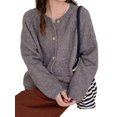thumbnail image 3 of Women'S Long Sleeve Crew Neck Chunky Oversized Button Up Cute Cardigan Fall Trendy Sweaters Clothes Gray One size, 3 of 7