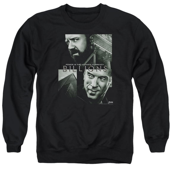Trevco Sportswear SHO583-AS-5 Billions Currency Poster Adult Crewneck Sweatshirt, Black - 2X