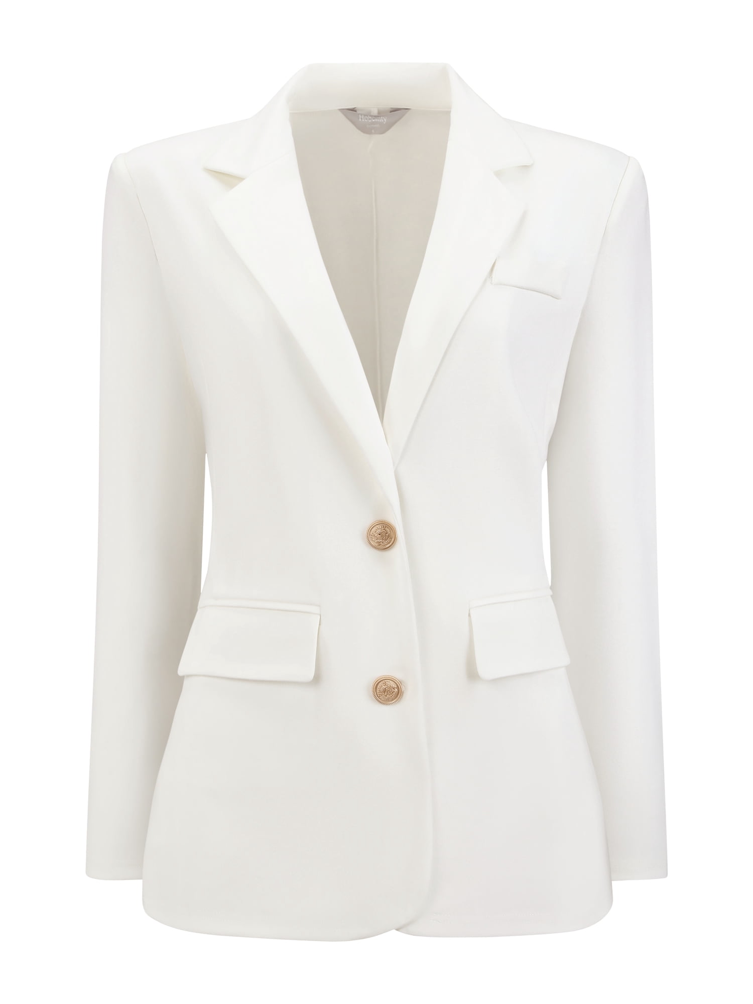 DARING DIVA Women's Stretchy Knit Blazer Casual Lightweight Jacket M White