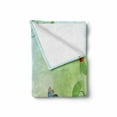 thumbnail image 2 of Ladybugs Soft Flannel Fleece Throw Blanket, Spring Theme Flowers Bug and Butterflies Transformation Morph Print, Cozy Plush for Indoor and Outdoor Use, 50" x 60", Pale Green, by Ambesonne, 2 of 6