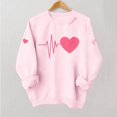 thumbnail image 5 of WTXUE Valentine Sweatshirt for Women Love Heart Graphic Sweatshirts Oversized Trendy Crewneck Pullover Comfortable Long Sleeve Shirts Fashion Casual Holiday Tops Dark Blue L, 5 of 7